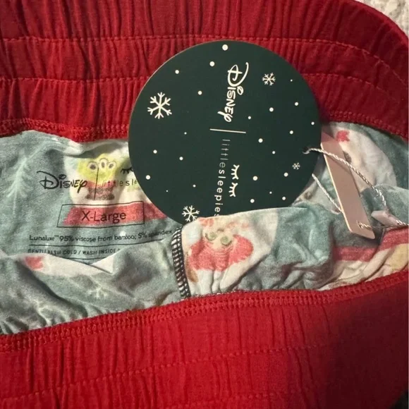 Little Sleepies Green Pajama Bottoms with Cartoon Characters - Picture 2 of 3